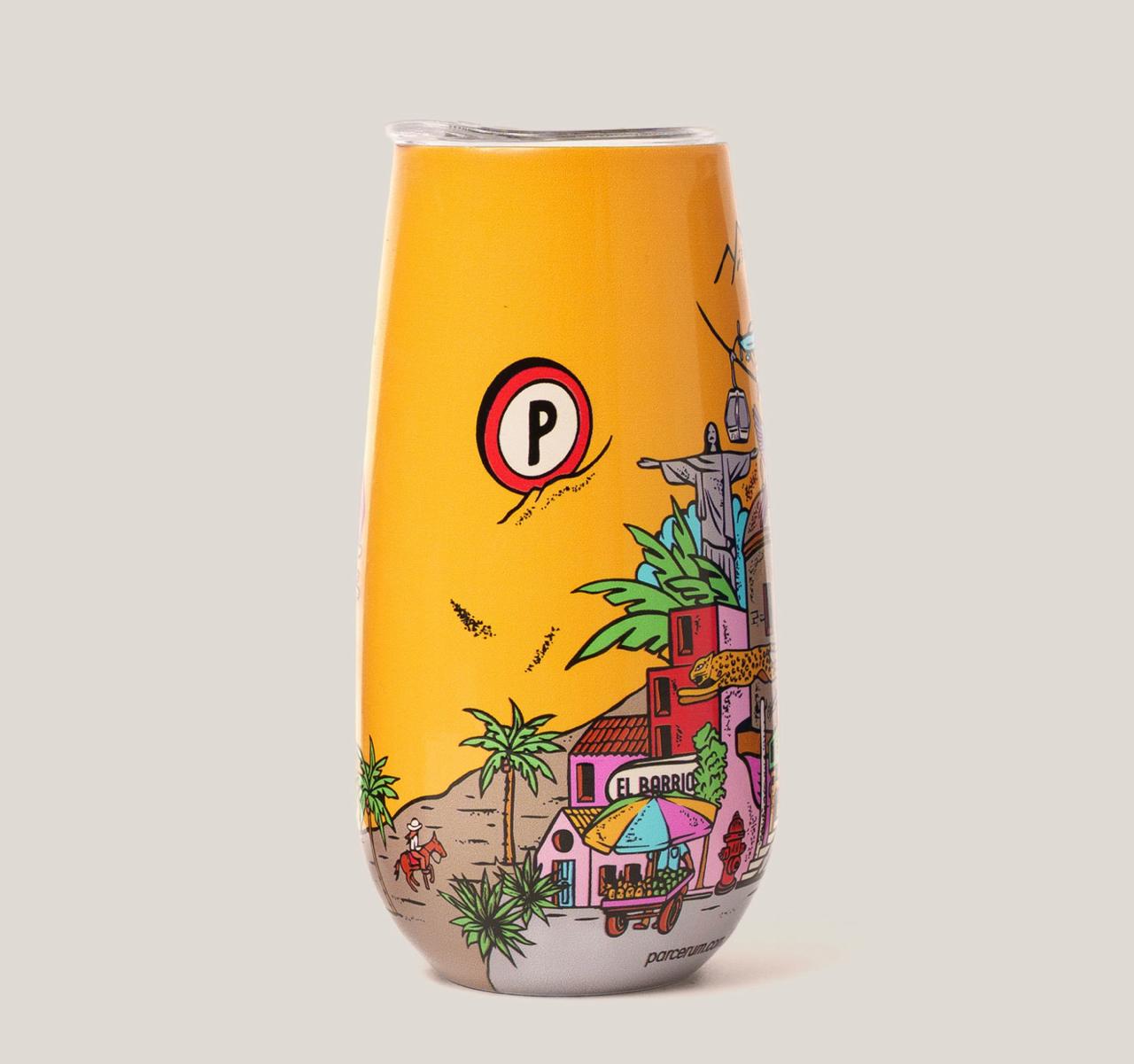 Vaso metalico de 6oz con tapa